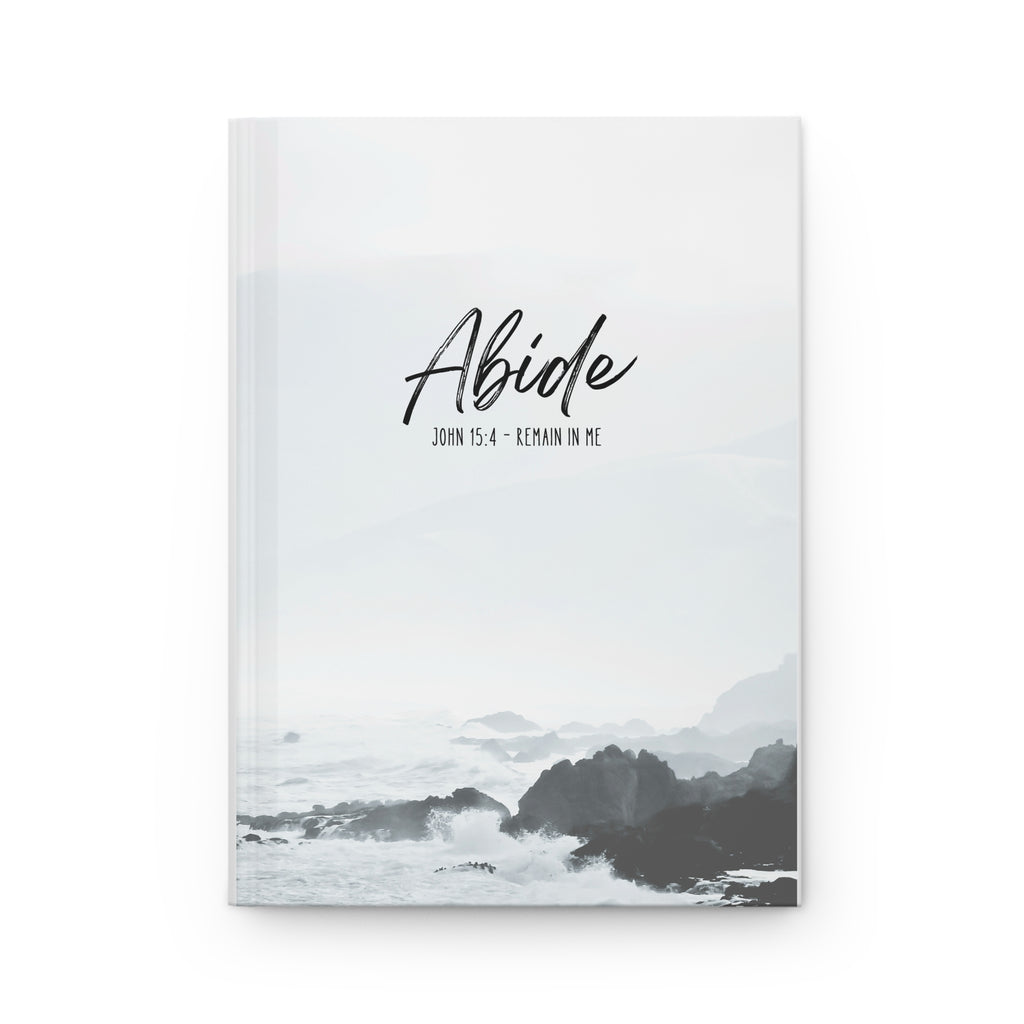 Christian Hardcover Journal | Coastal Landscape John 15:4 Abide Notebook