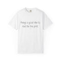 Pregnancy Announcement Funny Minimalist Tee - Always a good idea to read the fine print