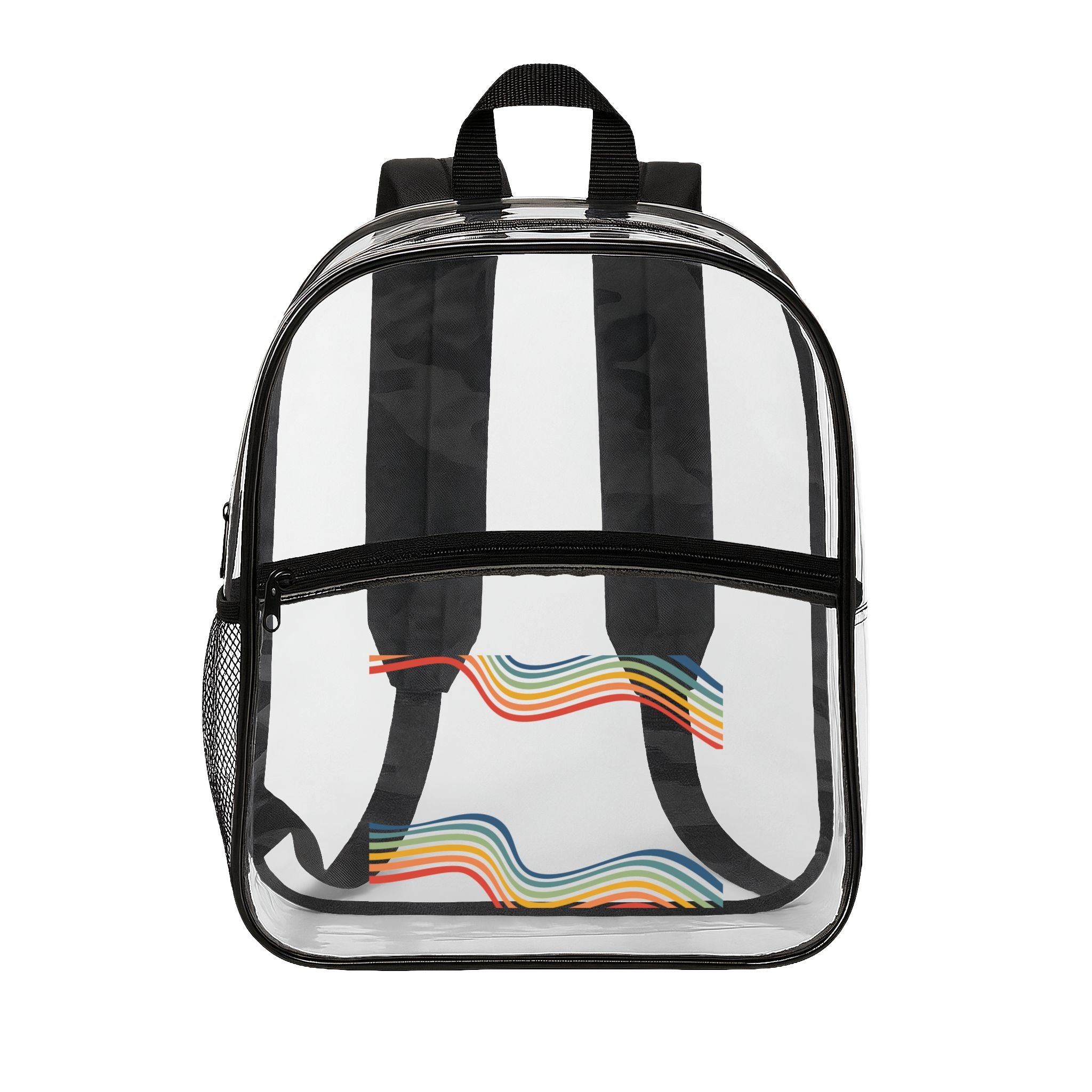 Clear Stadium Backpack | Rainbow Wave Design