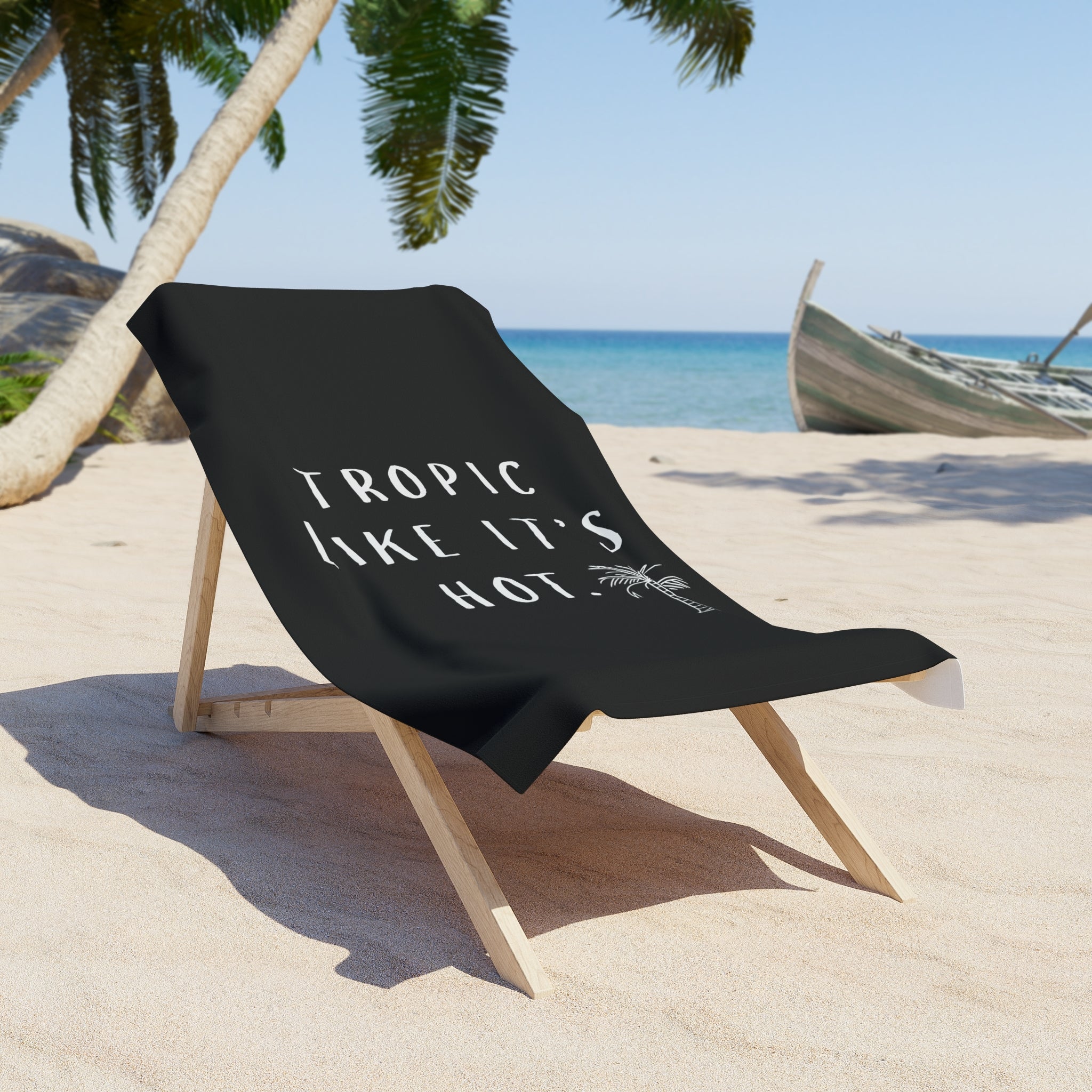 Black Beach Towel - Tropic Like It's Hot
