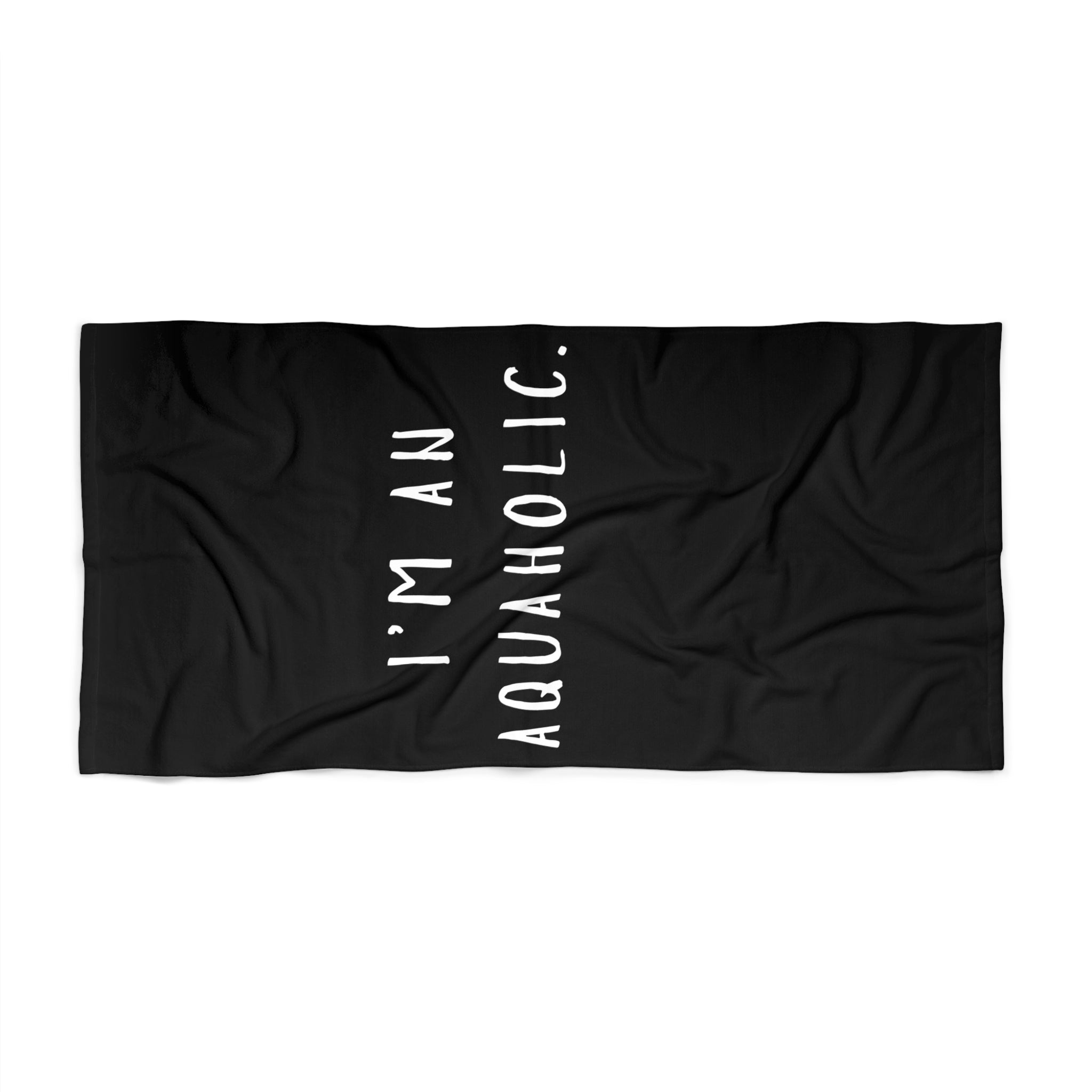 Black Beach Towel - I'm An Aquaholic