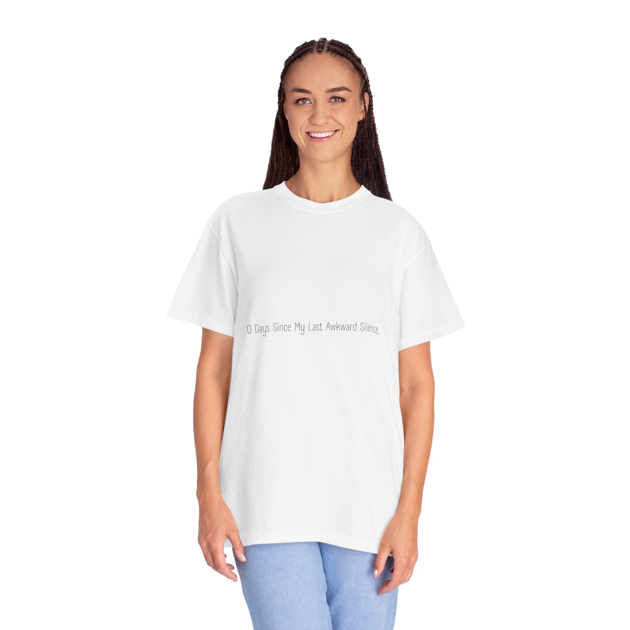 Funny Minimalist White Unisex Tee - Zero Days Since My Last Awkward Silence