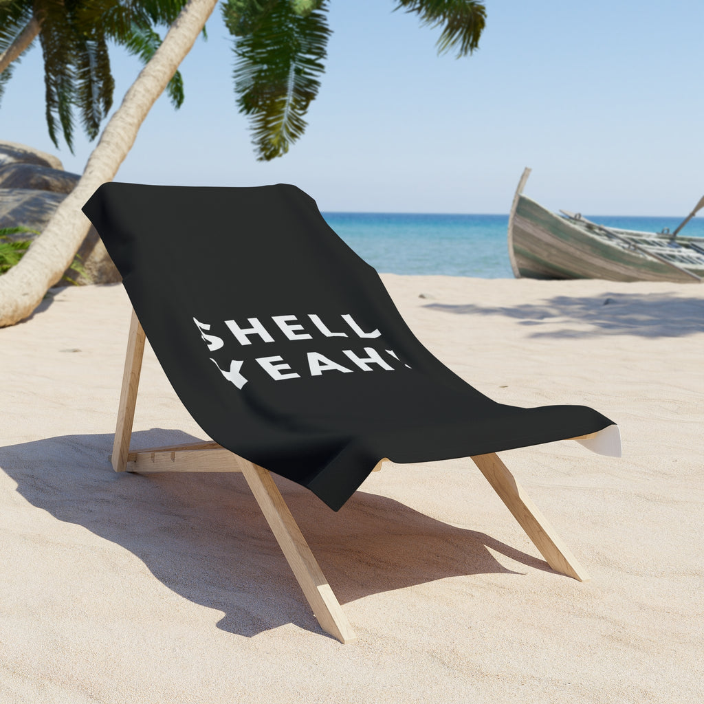 Black Beach Towel - Shell Yeah!