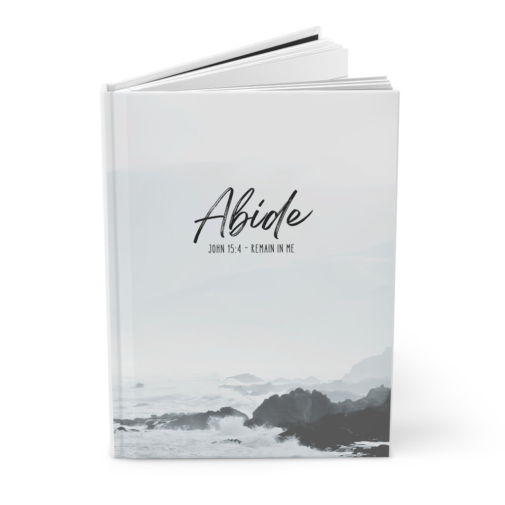 Christian Hardcover Journal | Coastal Landscape John 15:4 Abide Notebook