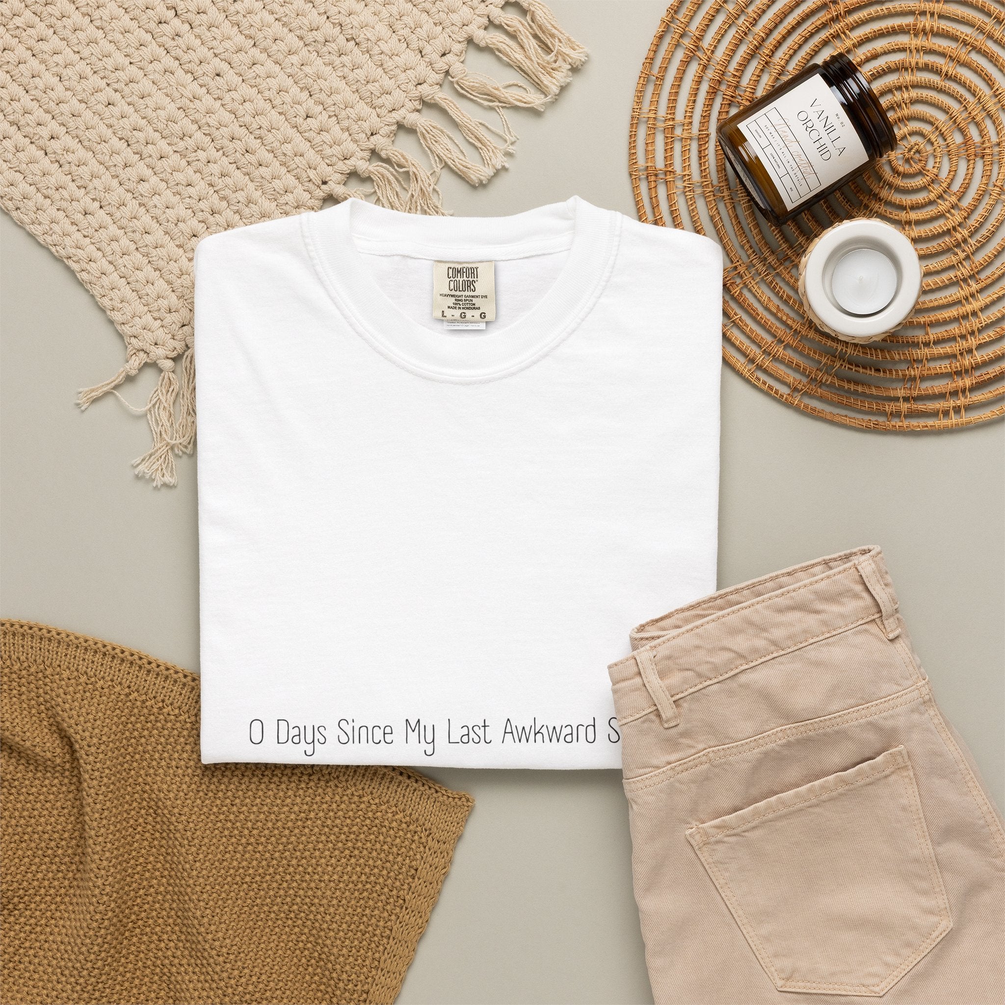 Funny Minimalist White Unisex Tee - Zero Days Since My Last Awkward Silence
