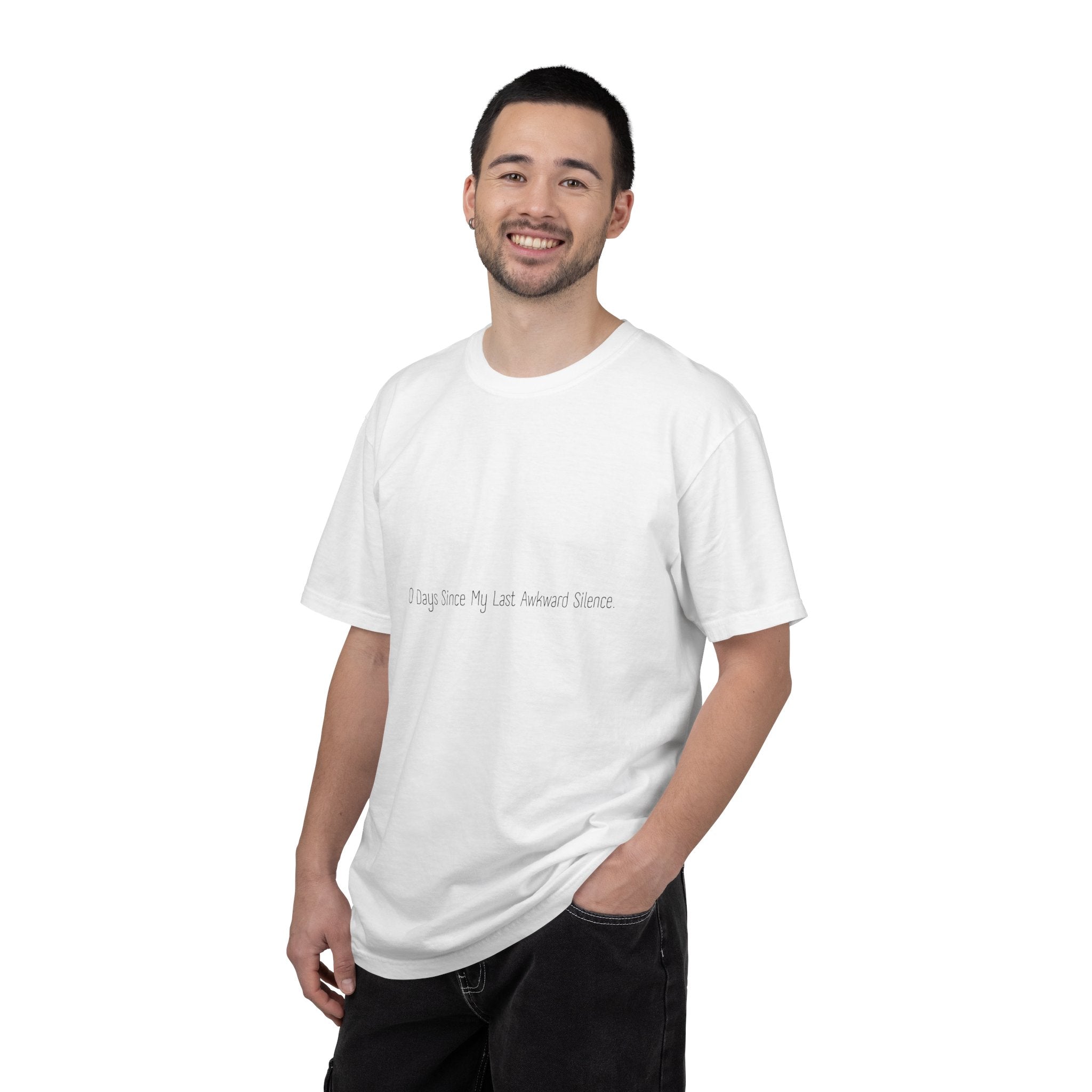 Funny Minimalist White Unisex Tee - Zero Days Since My Last Awkward Silence