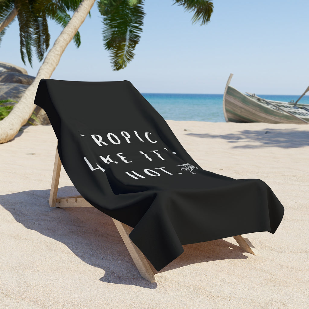 Black Beach Towel - Tropic Like It's Hot