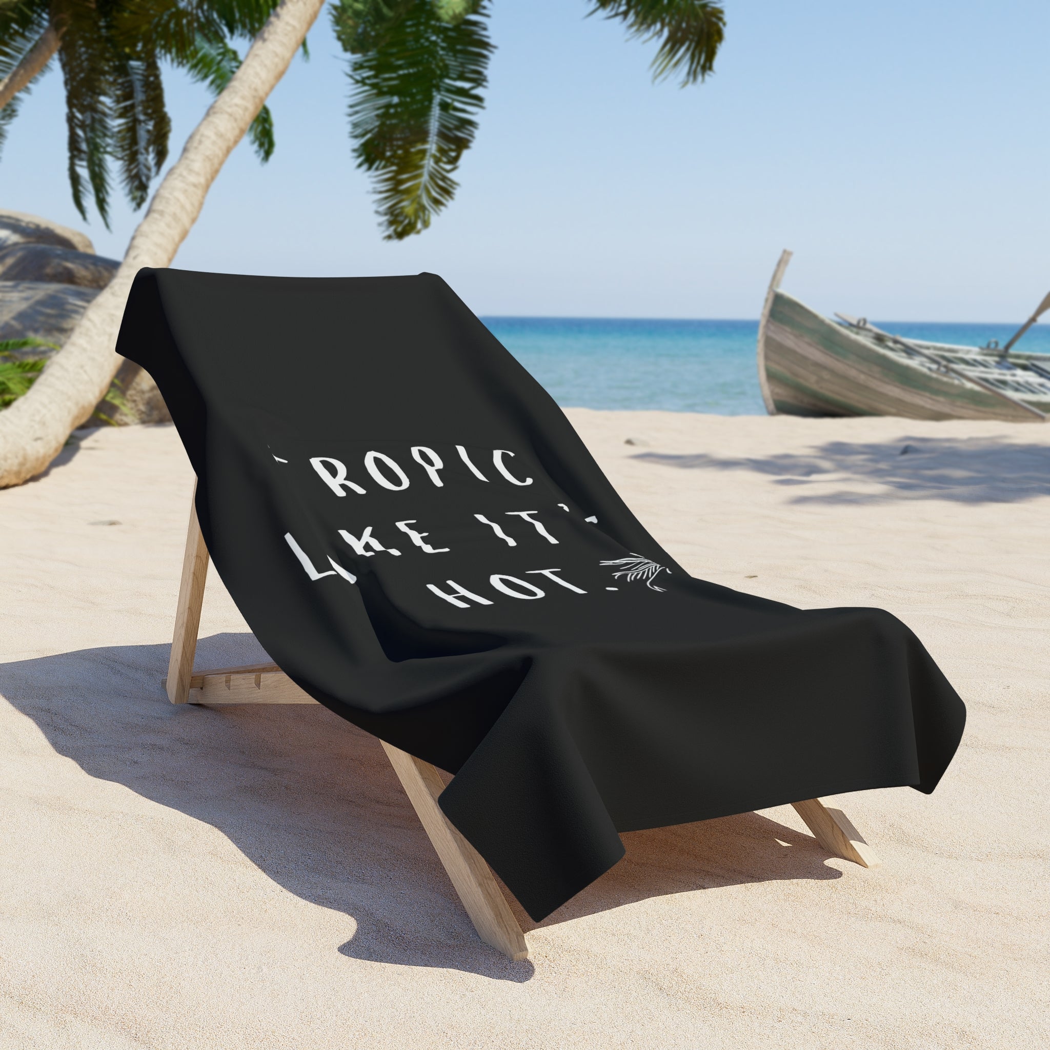 Black Beach Towel - Tropic Like It's Hot