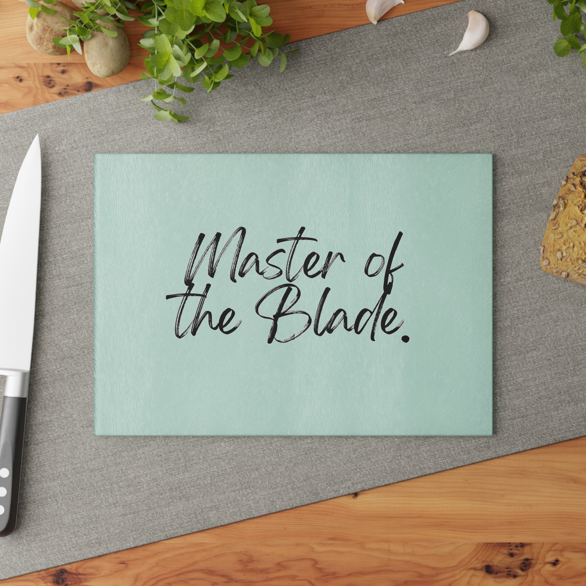 Glass Cutting Board - Master of the Blade