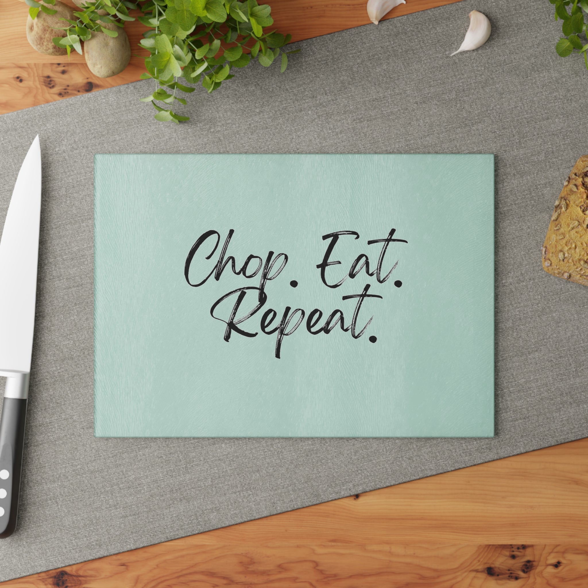Glass Cutting Board – Chop. Eat. Repeat.