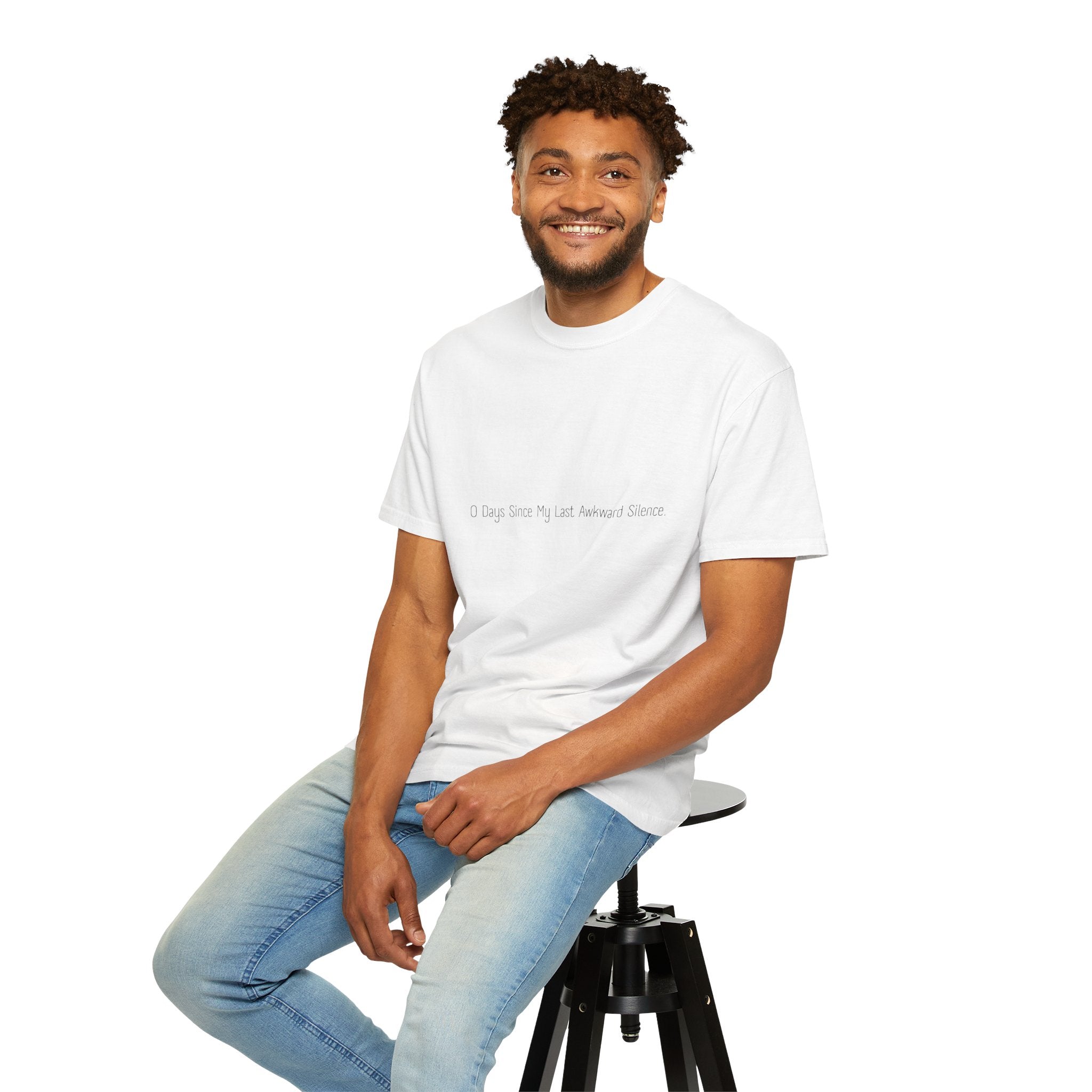 Funny Minimalist White Unisex Tee - Zero Days Since My Last Awkward Silence