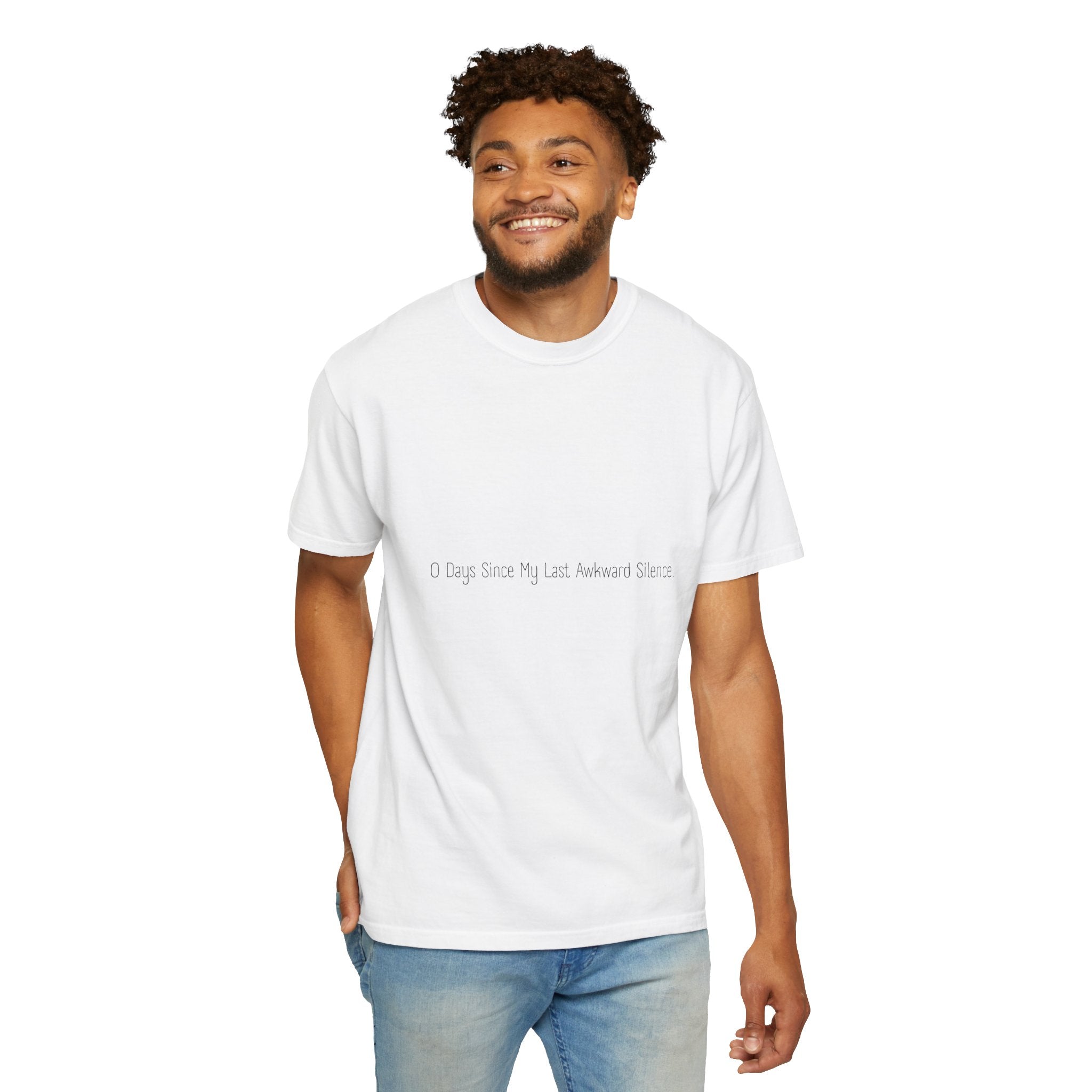 Funny Minimalist White Unisex Tee - Zero Days Since My Last Awkward Silence