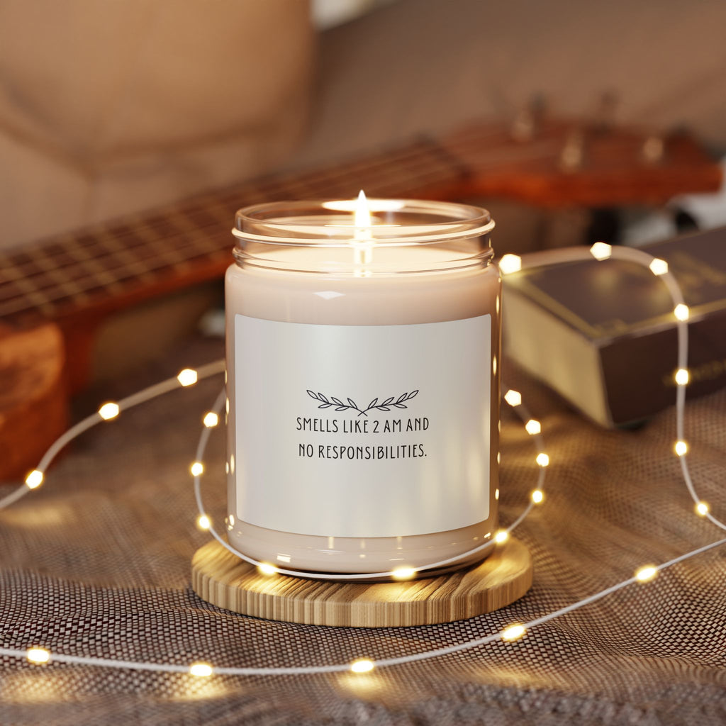 Scented 9oz Soy Candle - Smells Like 2 AM and No Responsibilities