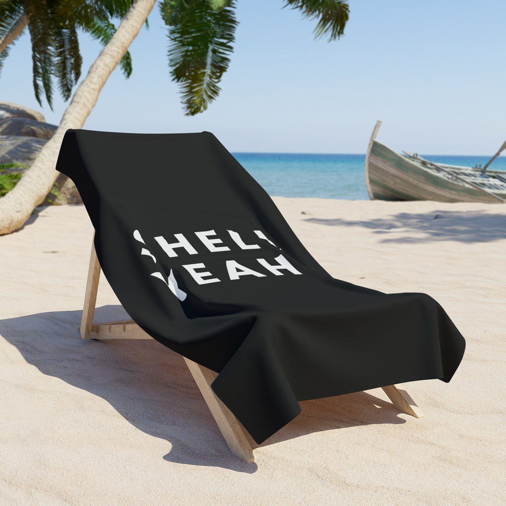 Black Beach Towel - Shell Yeah!
